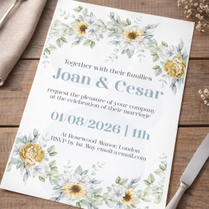Convite de Casamento minimalista e elegante