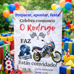 invitation model child editable motorcycle theme