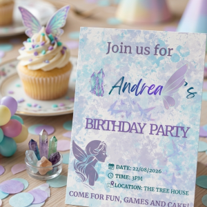 Convite de Festa de Aniversário Fada