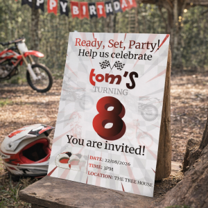 Convite de Festa de Aniversário Motos